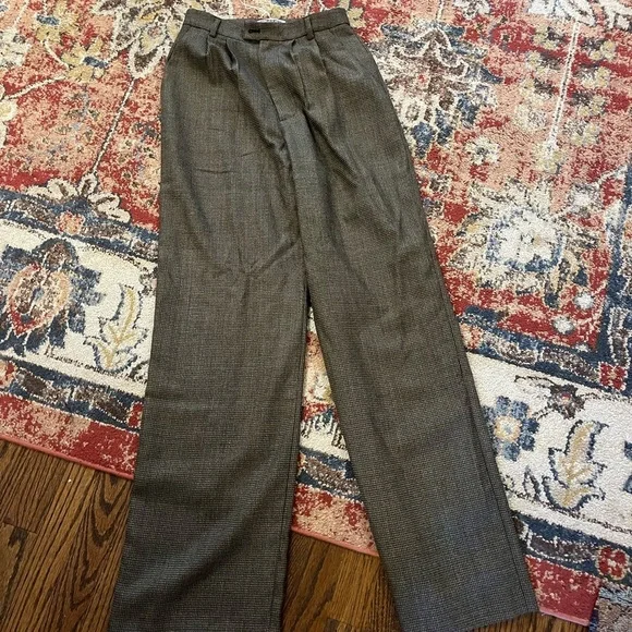 Reformation Brown Plaid Wide-Leg Pants - Picture 7 of 7